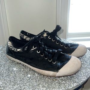 Coach Zorra Sneakers Black/white logo print size 7